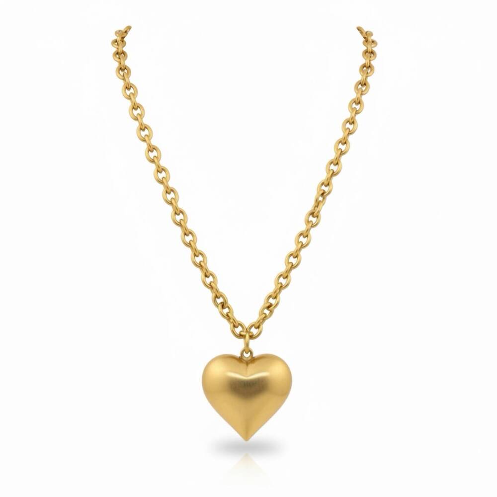 NEW YOCHI women's large heart necklace in gold